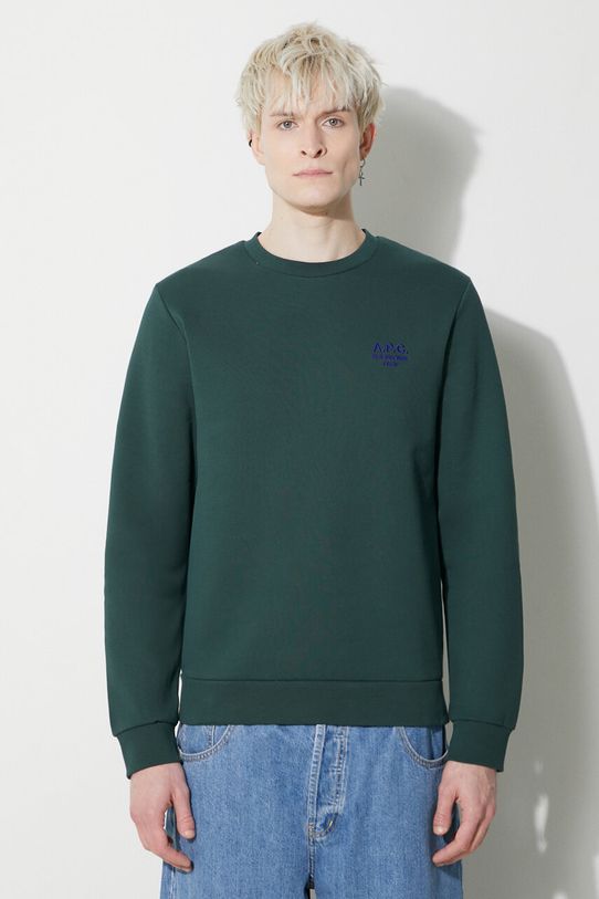 A.P.C. cotton sweatshirt Sweat Rider cotton green COGVG.H27699.KAG