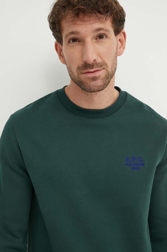 Хлопковая кофта A.P.C. Sweat Rider зелёный COGVG.H27699.KAG