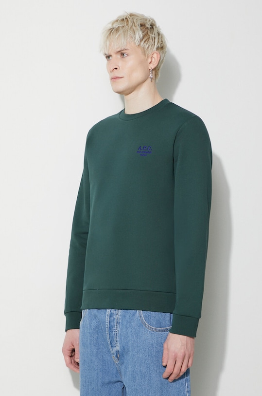 A.P.C. cotton sweatshirt Sweat Rider green COGVG.H27699.KAG