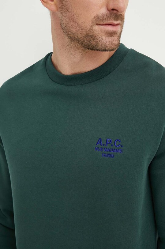Хлопковая кофта A.P.C. Sweat Rider COGVG.H27699.KAG зелёный