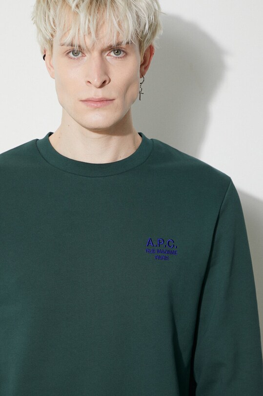Бавовняна кофта A.P.C. Sweat Rider COGVG.H27699.KAG зелений