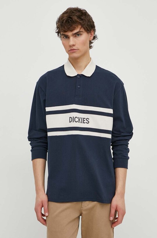 Dickies longsleeve din bumbac YORKTOWN RUGBY LS bleumarin DK0A4YRA