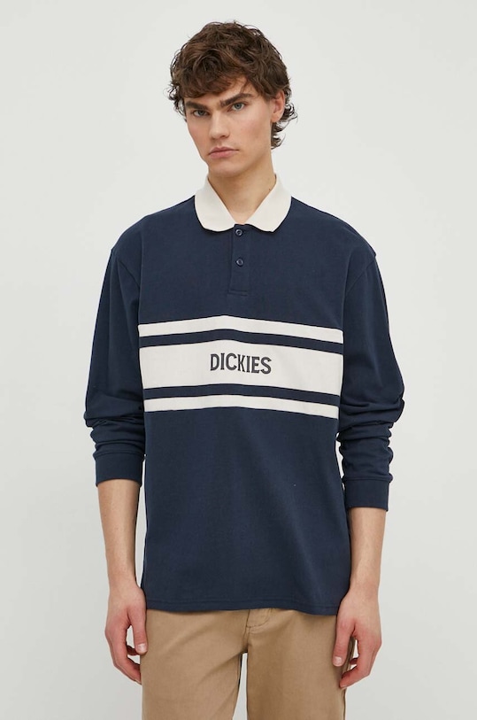 Хлопковый лонгслив Dickies YORKTOWN RUGBY LS тёмно-синий DK0A4YRA