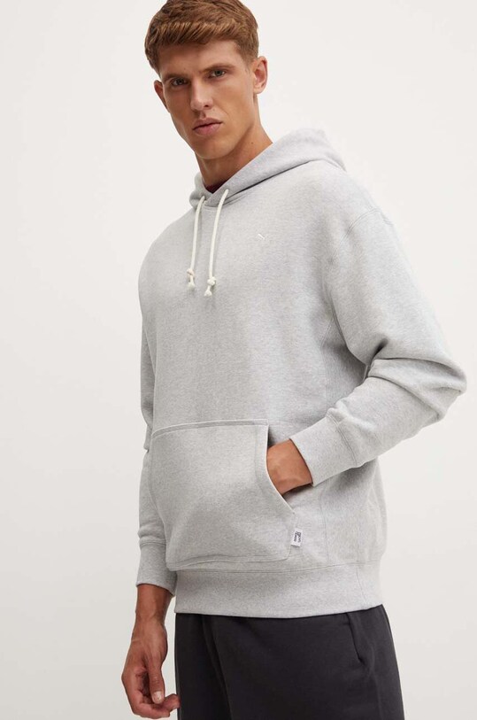 Хлопковая кофта Puma с капюшоном серый 624011
