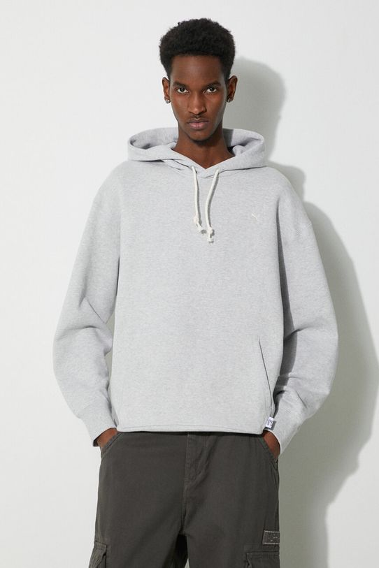 Хлопковая кофта Puma с капюшоном серый 624011