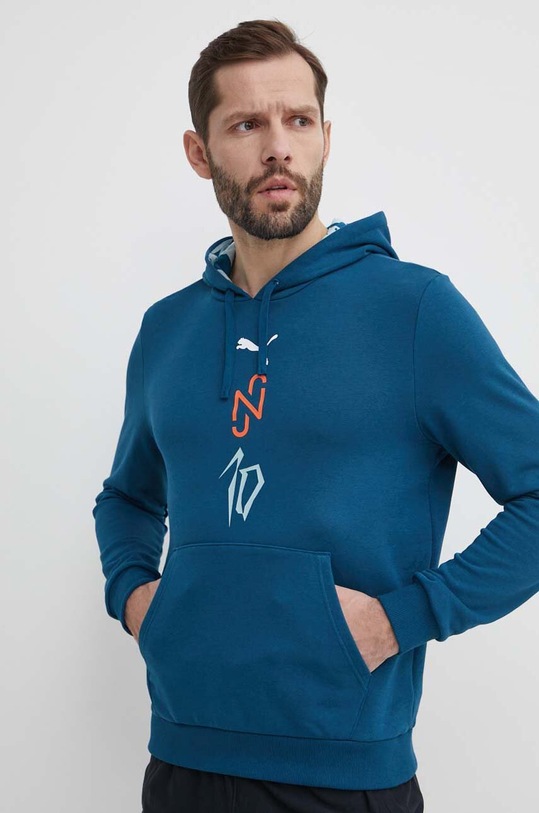 Tepláková mikina Puma Neymar JR s kapucí tyrkysová 658955