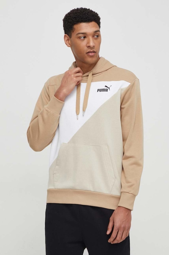Puma bluza POWER z kapturem beżowy 678931