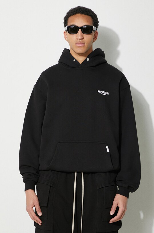 Oblečení Bavlněná mikina Represent Owners Club Hoodie OCM407.01 černá