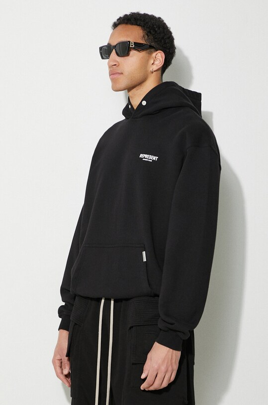 Bavlněná mikina Represent Owners Club Hoodie OCM407.01 černá