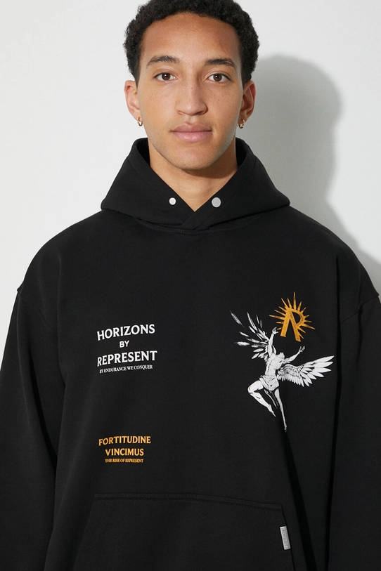 Represent cotton sweatshirt Icarus Hoodie MLM468.01 black