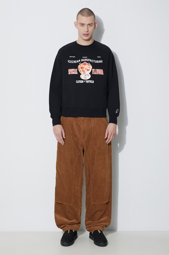 Icecream hanorac de bumbac Special Flavour Crewneck IC24122 negru SS24
