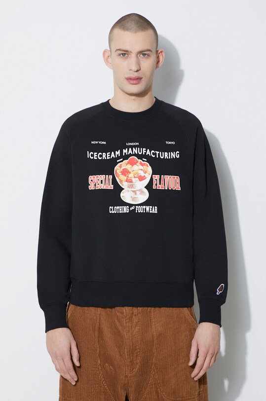 Icecream hanorac de bumbac Special Flavour Crewneck negru IC24122