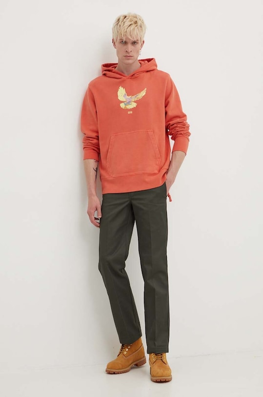 Bavlnená mikina KSUBI flight kash hoodie MPS24FL009 oranžová SS24