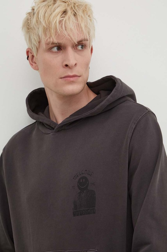 Pamučna dukserica KSUBI portal kash hoodie siva MPS24FL011