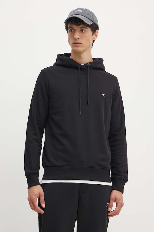 Mikina Calvin Klein Jeans s kapucí černá J30J325149