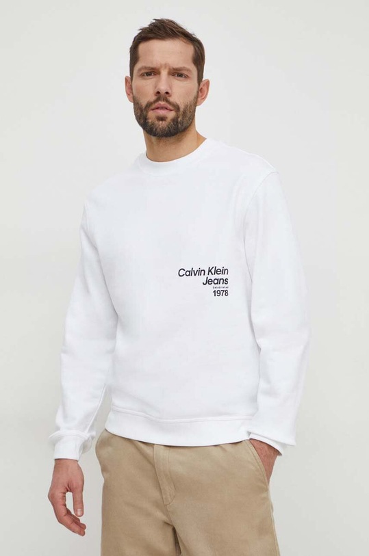 Odzież Calvin Klein Jeans bluza bawełniana J30J325155 beżowy