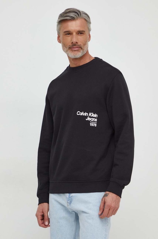 Oblečení Bavlněná mikina Calvin Klein Jeans J30J325155 černá