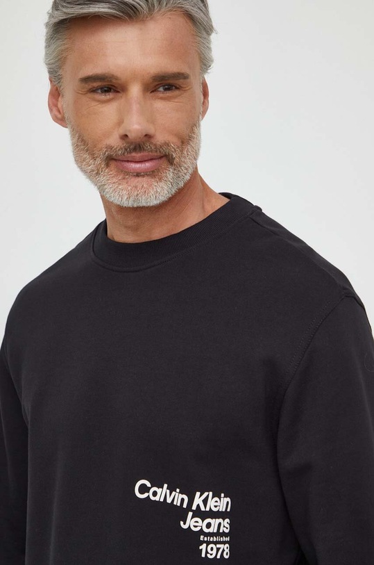 Bavlněná mikina Calvin Klein Jeans černá J30J325155