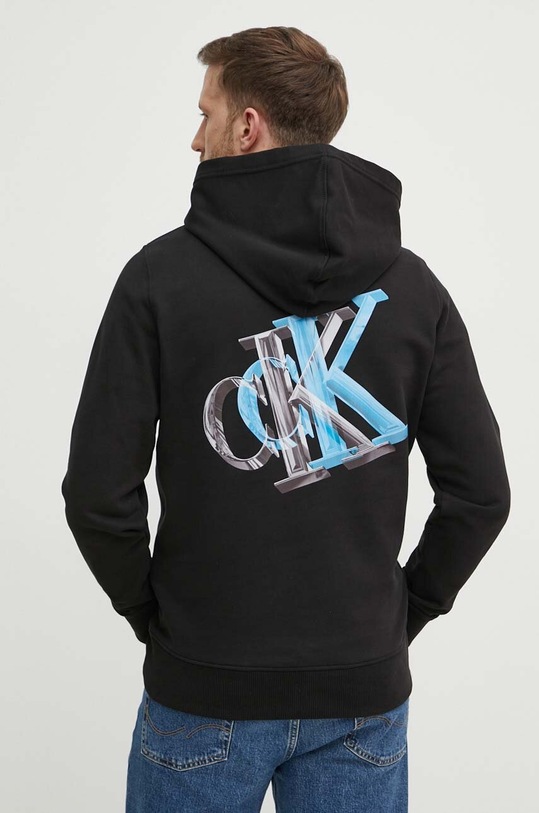 Calvin Klein Jeans hanorac de bumbac print negru J30J325161