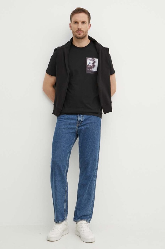 Îmbrăcăminte Calvin Klein Jeans hanorac de bumbac J30J325161 negru