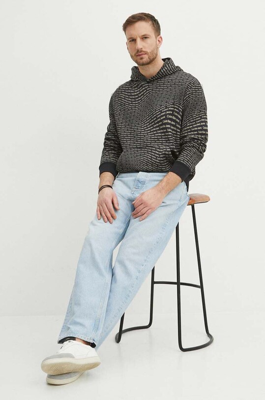 Хлопковая кофта Calvin Klein Jeans J30J325350 чёрный SS24