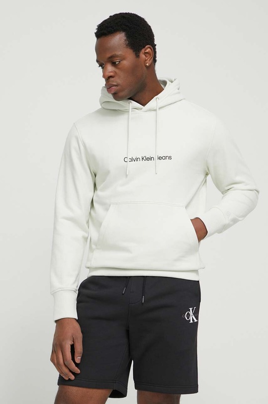 Odzież Calvin Klein Jeans bluza bawełniana J30J325353 zielony