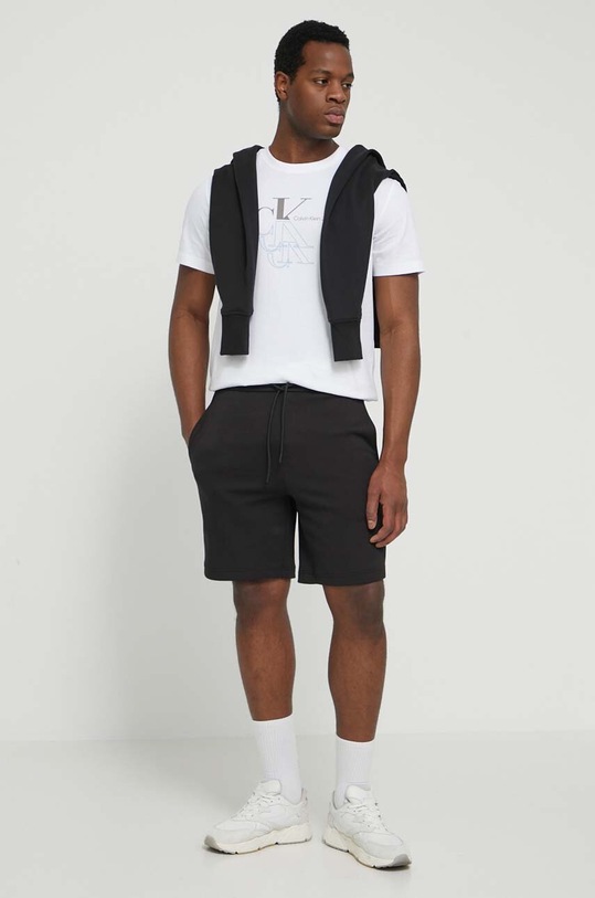 Βαμβακερή μπλούζα Calvin Klein Jeans J30J325353 μαύρο SS24