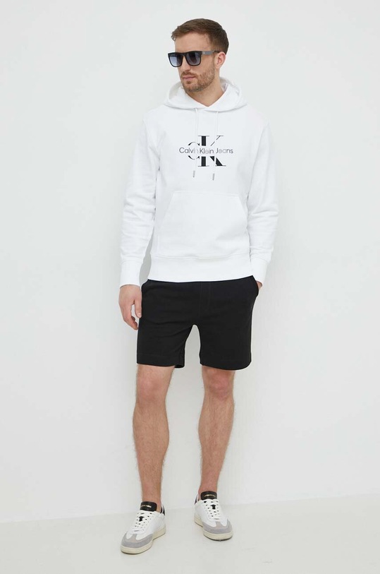 Bavlnená mikina Calvin Klein Jeans J30J325429 biela SS24