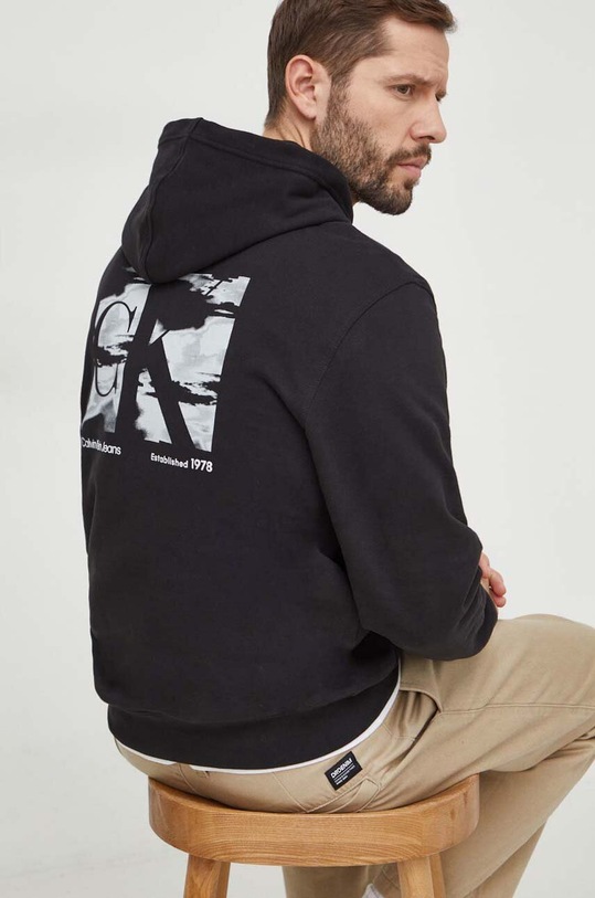 Bavlnená mikina Calvin Klein Jeans bavlna čierna J30J325490