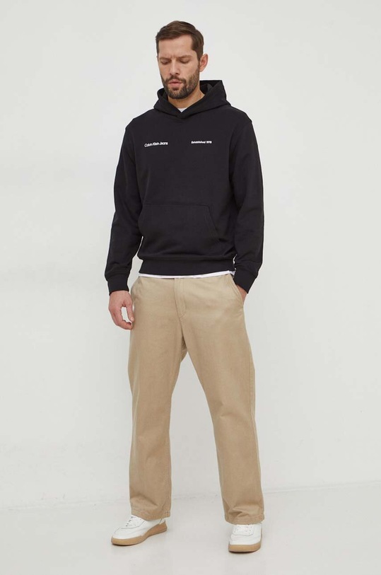 Bavlnená mikina Calvin Klein Jeans J30J325490 čierna SS24