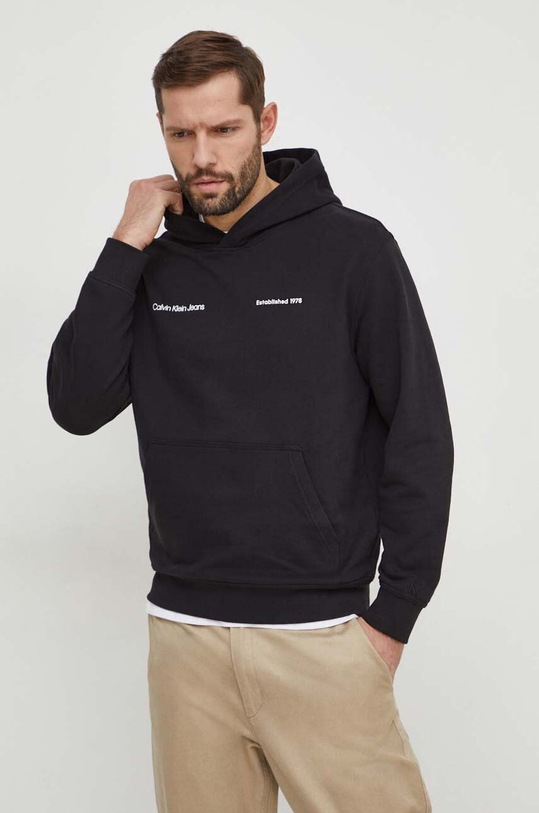 Oblečenie Bavlnená mikina Calvin Klein Jeans J30J325490 čierna