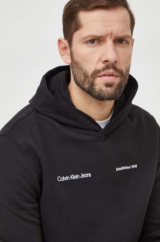 Bavlnená mikina Calvin Klein Jeans čierna J30J325490