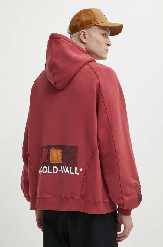 Odzież A-COLD-WALL* bluza bawełniana Cubist Hoodie ACWMW173 bordowy