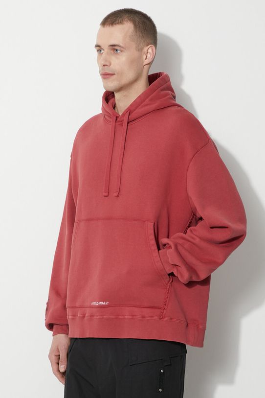 Памучен суичър A-COLD-WALL* Cubist Hoodie бордо ACWMW173