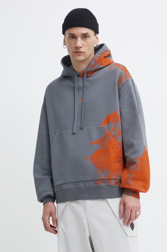 A-COLD-WALL* pamut melegítőfelső Brushstroke Hoodie pamut szürke ACWMW183