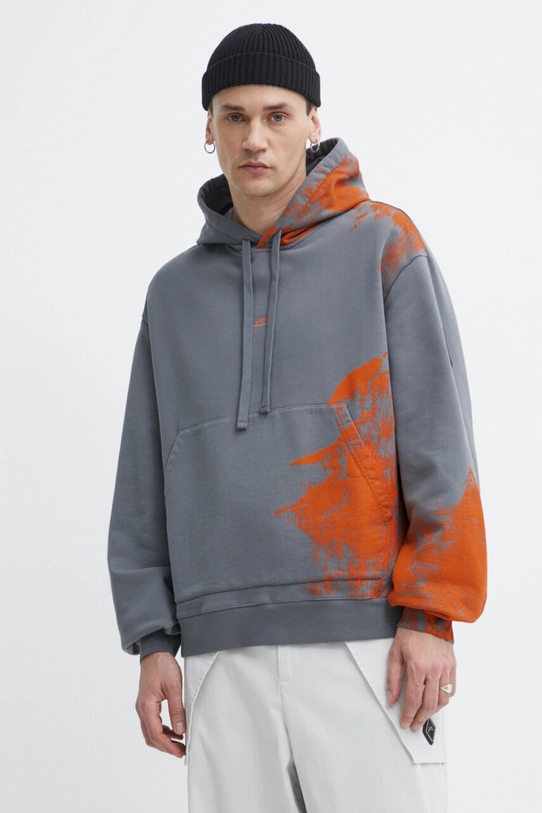 Бавовняна кофта A-COLD-WALL* Brushstroke Hoodie з капюшоном сірий ACWMW183