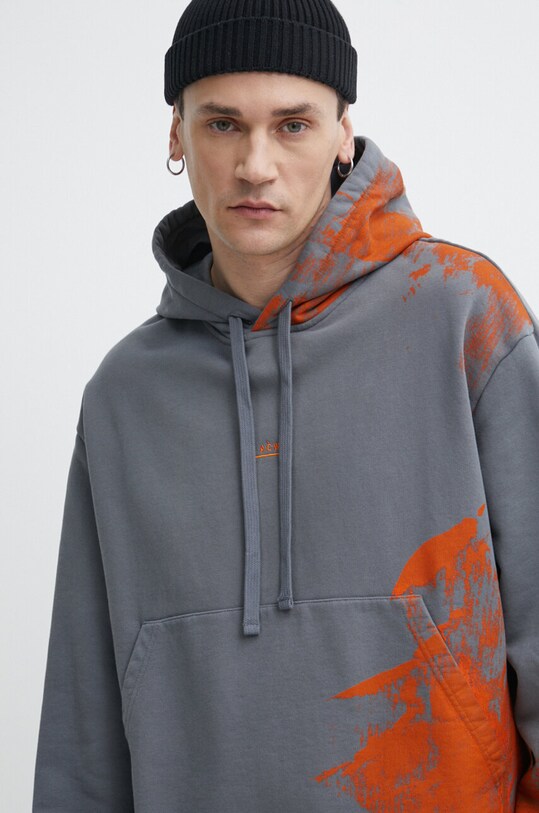 A-COLD-WALL* pamut melegítőfelső Brushstroke Hoodie szürke ACWMW183