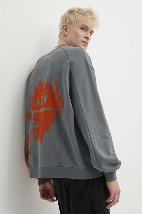 Îmbrăcăminte A-COLD-WALL* hanorac de bumbac Brushstroke Crewneck ACWMW184 gri