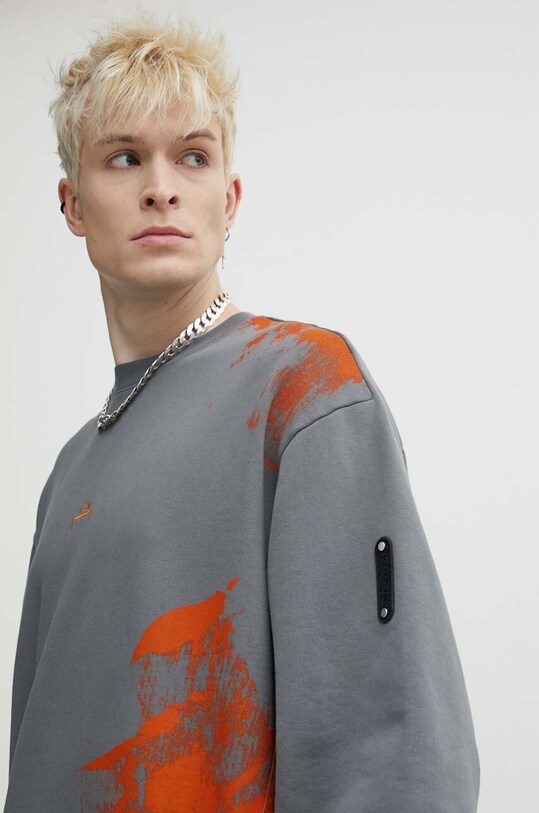 A-COLD-WALL* hanorac de bumbac Brushstroke Crewneck gri ACWMW184