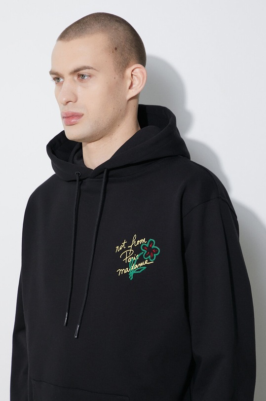 Drôle de Monsieur cotton sweatshirt Le Hoodie Slogan Esquisse D.HO150.CO127.BL black
