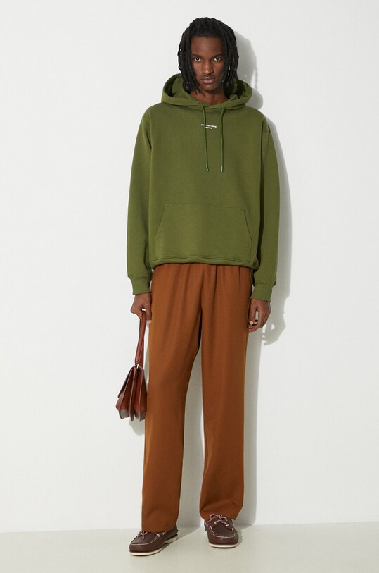 Drôle de Monsieur felpa in cotone Le Hoodie Slogan D.HO153.CO127.KK verde SS24