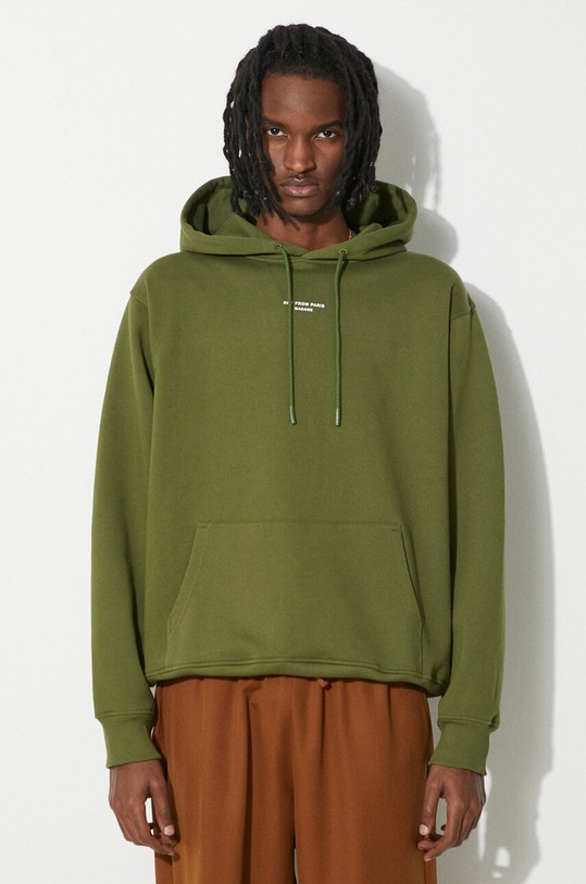 Drôle de Monsieur bluza bawełniana Le Hoodie Slogan zielony D.HO153.CO127.KK