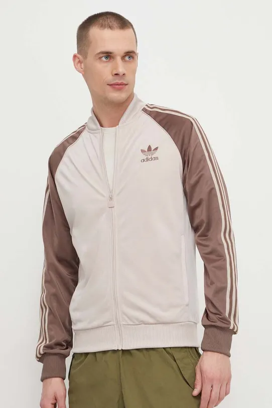 Mikina adidas Originals SST Track Top bez kapucne béžová IS3322