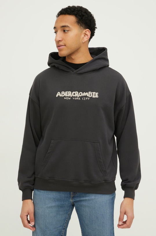 Mikina Abercrombie & Fitch s kapucí černá KI122.4069.410