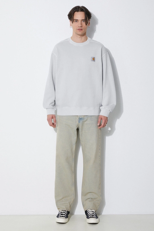 Carhartt WIP cotton sweatshirt Nelson Sweat I029957.1YEGD silver SS24