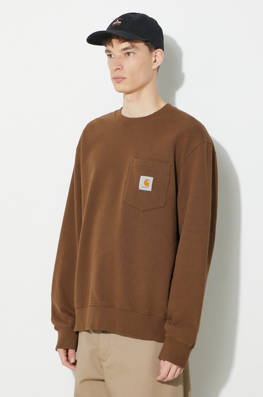 Carhartt WIP cotton sweatshirt Pocket Sweat brown I030903.1ZDXX