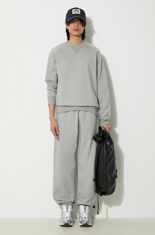 Dukserica Carhartt WIP Chase Sweat I033660.00MXX siva AW24