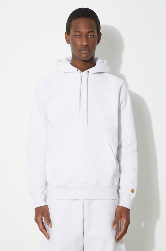 Mikina Carhartt WIP Hooded Chase Sweat hladký šedá I033661.00JXX