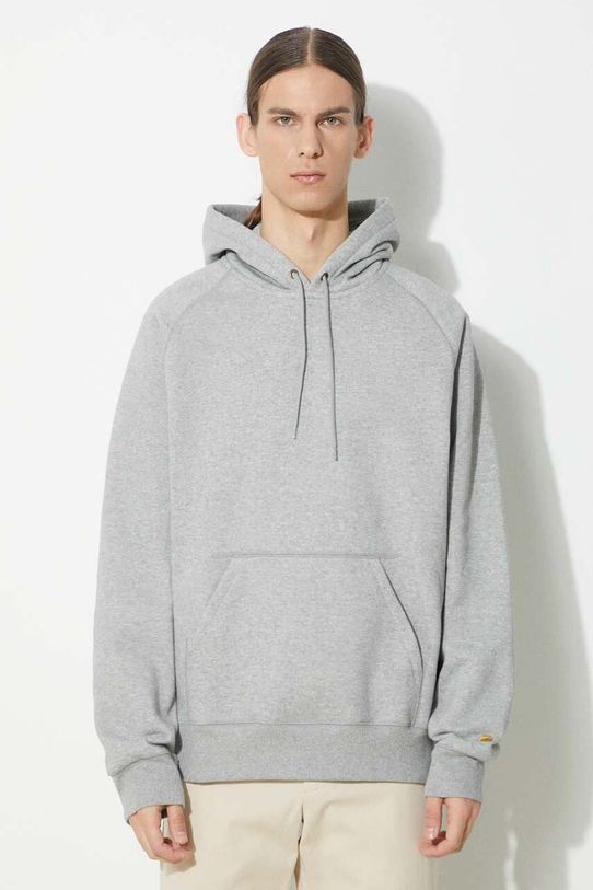 Суичър Carhartt WIP Hooded Chase Sweat изчистен сив I033661.00MXX