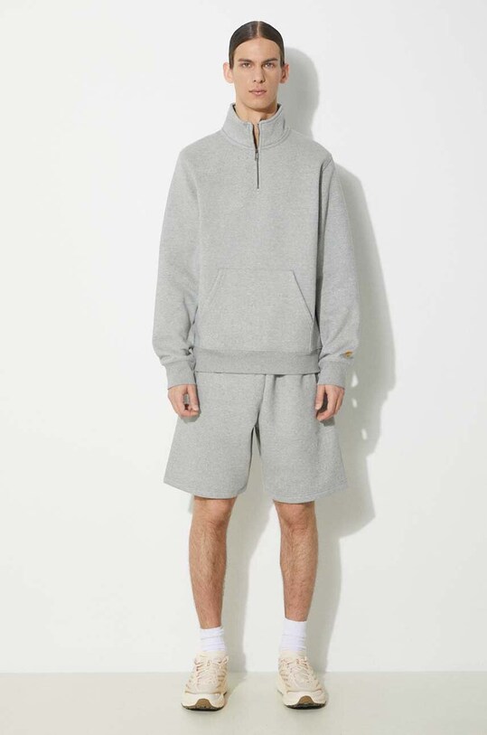Кофта Carhartt WIP Chase Neck Zip Sweat I033665.00MXX серый SS24